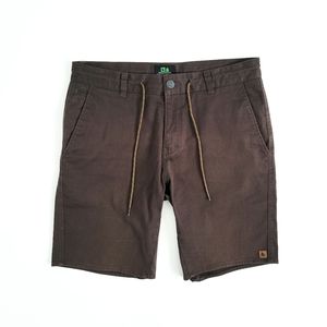 NEW T-R-E-E Brand Twill Drawstring Shorts Hiking Brown 33 Cotton Stretch Mens